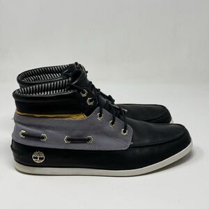 Timberland Newmarket Chukka Boots Mens 12 Black Leather Lace Up Preppy Casual